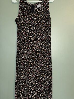 Rabbit Rabbit Rabbit Black Floral Maxi Dress 90s Vintage Cottagecore